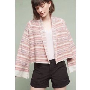 Anthropologie Moth Mahalia Kimono Stripe Cardigan Size Small Pink Orange
